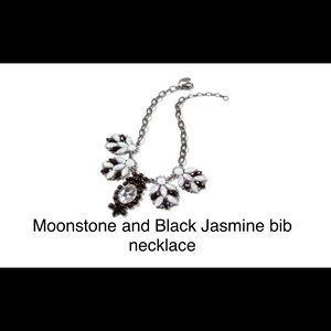 Moonstone and Black Jasmine bib necklace